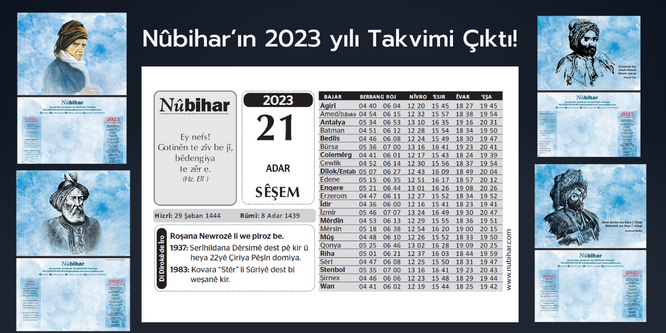 Nûbihar’ın 2023 yılı Takvimi Çıktı!